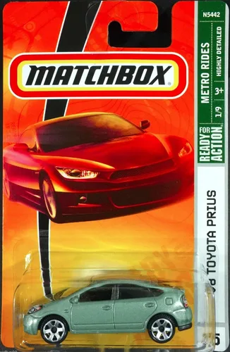 Miniatura 2 de Matchbox '08 Toyota Prius Metro Rides Series #25 Verde metálico claro escala 1/64