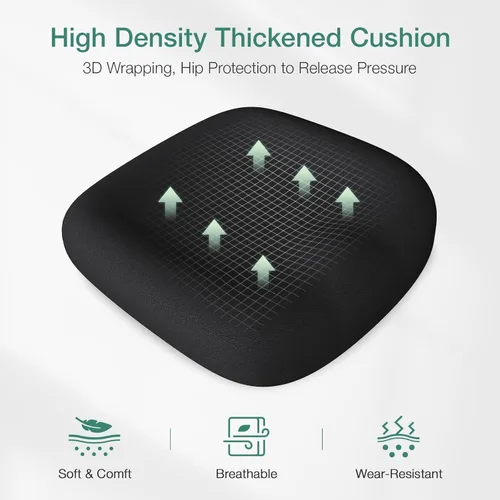 Miniatura 3 de Novilla Silla de oficina ergonómica, silla de escritorio de malla de respaldo alto con cojín de espuma moldeada gruesa, soporte lumbar ajustable