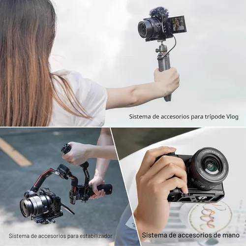 Miniatura 8 de SMALLRIG ZV-E10 Jaula con mango de silicona y agujeros roscados incorporados, zapata fría y placa de liberación rápida para Sony ZV-E10
