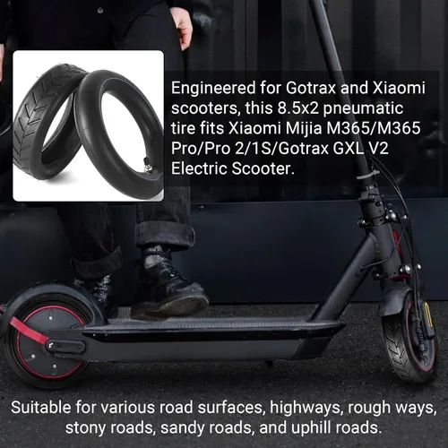 Miniatura 5 de AR-PRO (2 juegos) Neumático de scooter de 8.5" x 2 y tubos interiores, ruedas de repuesto neumáticas 50/75-6.1 con válvula recta, compatible