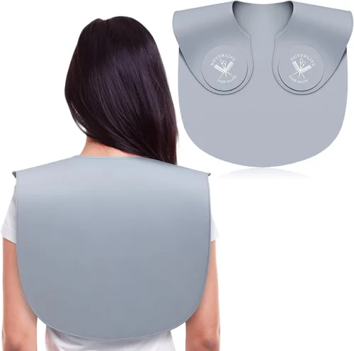 Miniatura 2 de Noverlife Hair Cutting Collar, Waterproof Silicone Hair Dye Collar, Barber Hair Cutting Pad Haircut Neck Wrap for Salon Gris - Largo