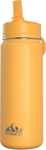 Miniatura 9 de Hydrapeak Mini botella de agua para niños de 20 onzas con tapa con pajilla, doble pared de acero inoxidable, a prueba de fugas y derrames, fría
