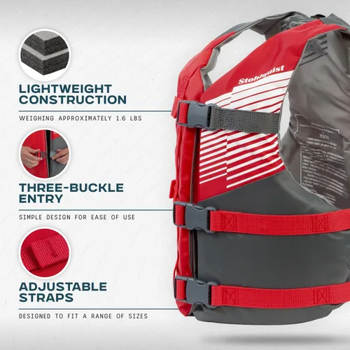 Miniatura 2 de Stohlquist Universal Fit Adult Life Jacket PFD (4 Pack) Coast Guard Approved, for Men and Women 90+ lbs, Lightweight Neoprene and Adjustable, Ideal