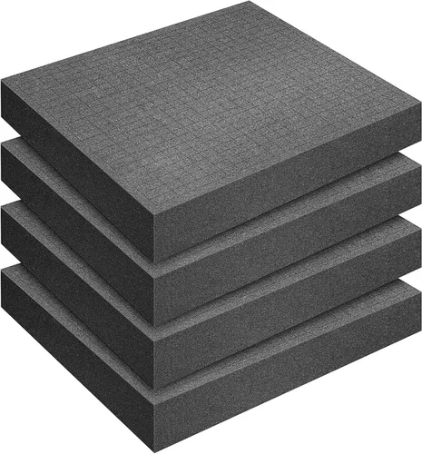 DECOHS 4 piezas de inserto de espuma Pick and Pluck - Lámina de espuma en forma de cubo pre-perforada de 12 x 12 x 2 pulgadas con fondo para cajas