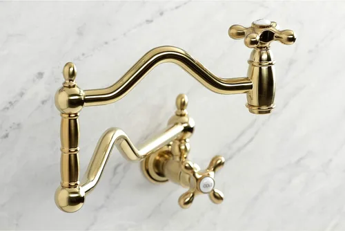 Miniatura 2 de Kingston Brass KS2107AX Heritage - Llenador de pared para maceta, latón cepillado Cromo pulido