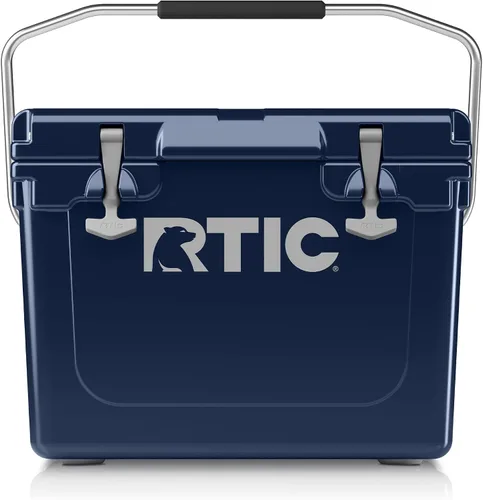 RTIC Enfriador ultra resistente, caja de cofre de hielo aislada dura para playa, bebida, camping, picnic, pesca, barco, barbacoa Azul marino