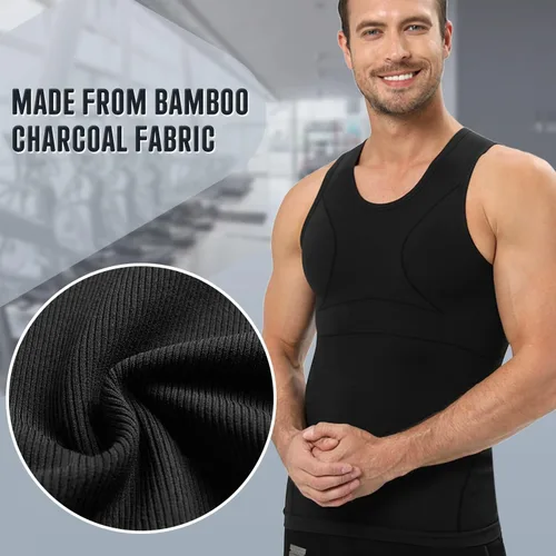 Miniatura 4 de PODFAN Gynecomastia - Camisa de compresión para hombre, camiseta sin mangas adelgazante, chaleco moldeador de cuerpo para hombre, camisetas