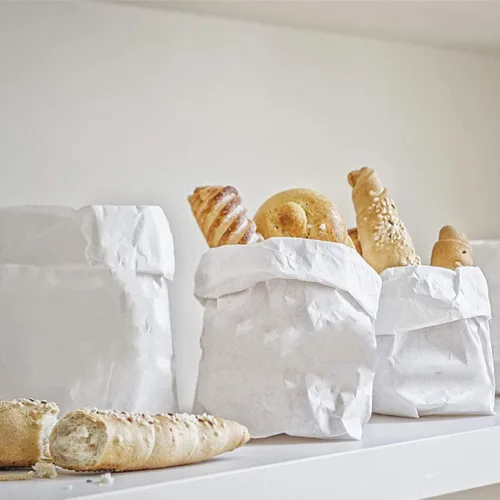 Miniatura 5 de Kslong Pequeñas bolsas de papel blanco, 50 mini bolsas de papel para regalos de fiesta, bolsa de almuerzo de papel a granel para sándwich, palomitas