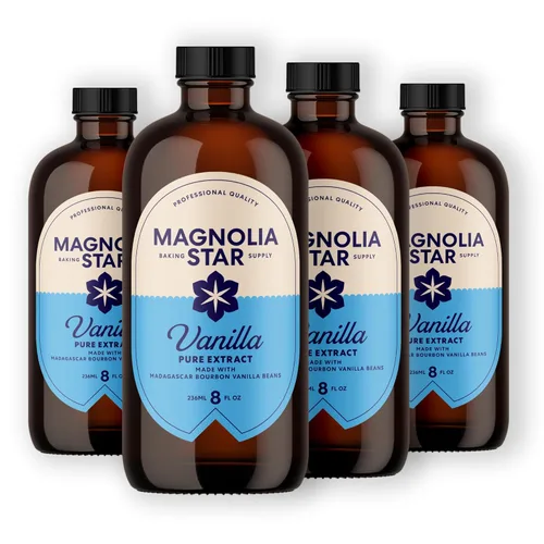 Magnolia-Star Extracto Puro de Vainilla, 32 oz., Hecho con Granos de Vainilla Bourbon de Madagascar Seleccionados a Mano, Vainilla para Hornear Sin