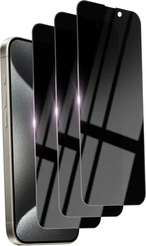 Miniatura 24 de Paquete de 3 protectores de pantalla de privacidad para iPhone 17 Pro Max, vidrio templado de 6.9 pulgadas, protección ocular antiespía, cobertura