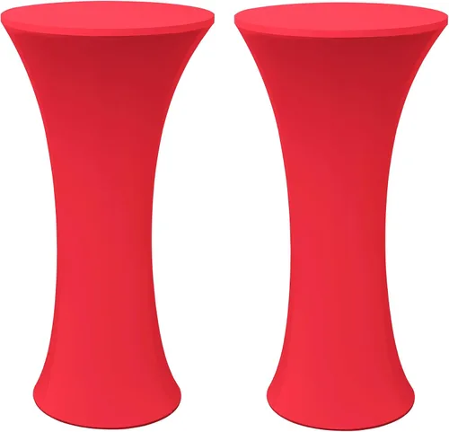 Miniatura 19 de Mantel de Mesa de Cóctel de Spandex Negro de 24x43 Pulgadas Ajustado Mesa de Bar Redonda Elástico Cubiertas de Mesa de Cóctel Highboy para Banquete