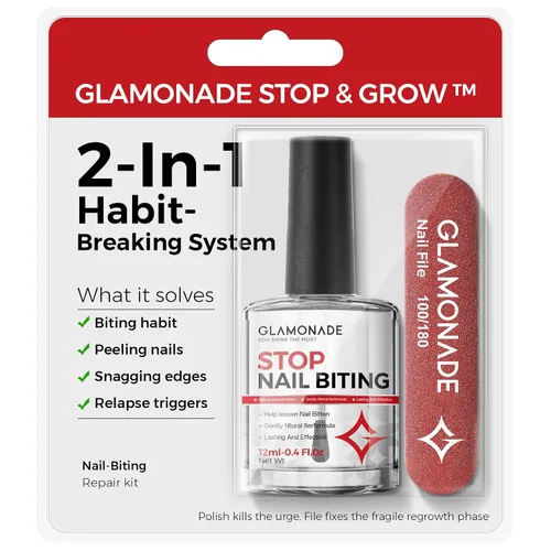 Miniatura 10 de Glamonade Prevención de mordeduras de uñas para niños: 0.4 fl oz de esmalte de uñas extra amargo sin mordeduras, disuasorio de succión de pulgar 48H