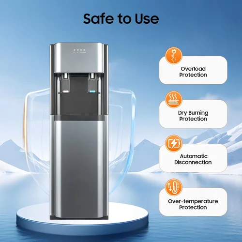 Miniatura 7 de Dispensador de enfriador de agua de carga inferior con agua fría caliente o agua ambiente, 3 ajustes de temperatura, calefacción de 500 W