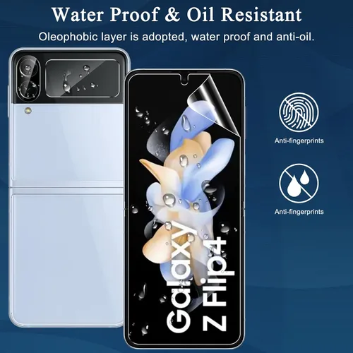 Miniatura 2 de Paquete de 6 protectores de pantalla para Samsung Galaxy Z Flip 4, protector de pantalla interno flexible EPU y protector de lente de cámara