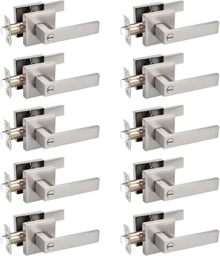 Miniatura 11 de Priobrico - Manija de puerta interior de bronce aceitado con cerradura, manijas de puerta de privacidad para dormitorio, perillas modernas de puerta
