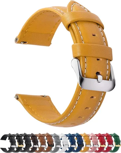 Miniatura 42 de Fullmosa Correa de reloj de piel de liberación rápida para hombres y mujeres, correas de repuesto de ancho 0.472 in, 0.551 in, 0.630 in, 0.709 in