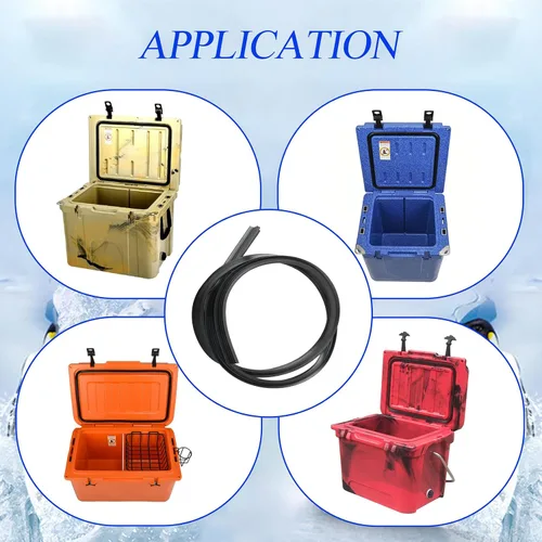 Miniatura 3 de Junta de tapa de enfriador de silicona para enfriador YETI 20qt, 45qt, 70qt, 110qt, tira de sellado de reemplazo de enfriador, Negra, 8 pies