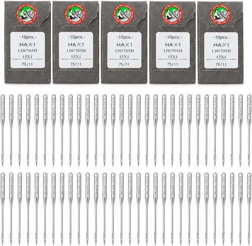 Miniatura 8 de 50 piezas de agujas de bordar para máquina Brother, tamaño 65/9 130/705H, HAx1, agujas de máquina de coser para máquina de coser Brother