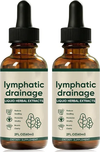 Gotas de drenaje linfático, alivio de la hinchazón y desinflado, apoyo linfático para desintoxicación y suplemento del sistema inmunológico con