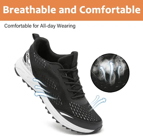 Miniatura 5 de Zapatos de punta de acero para hombres y mujeres, zapatos de trabajo de seguridad antideslizantes a prueba de pinchazos, cómodos tenis