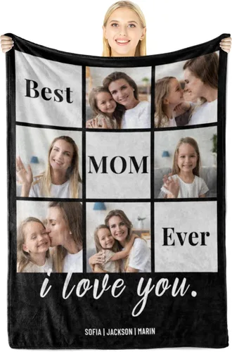 Miniatura 15 de Manta personalizada con imagen, regalos personalizados para novio, novia, regalos conmemorativos de aniversario para él, su pareja, regalos