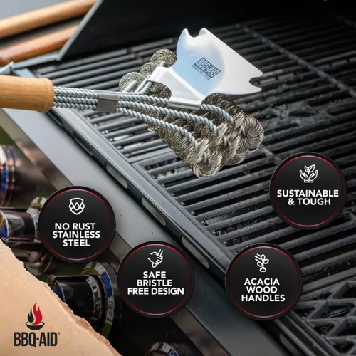 Miniatura 2 de BBQ-AID Cepillo de parrilla para parrilla al aire libre sin cerdas, cepillo de barbacoa de 18 pulgadas para kit de limpieza de parrilla, cepillo