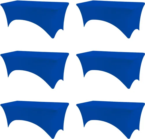 Miniatura 12 de BDDC - Fundas de mesa para mesas de 6 pies, manteles elásticos lavables y resistentes a las arrugas de color azul real de 6 pies para eventos