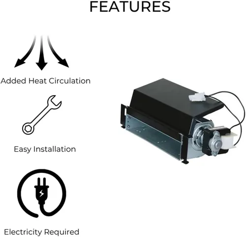 Miniatura 6 de ProCom FIB100 soplador de chimenea de doble combustible, grande, negro, plateado - mejora la distribución del calor, fácil instalación, compatible