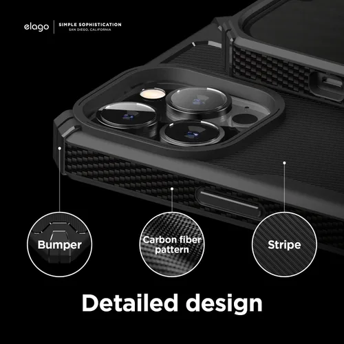 Miniatura 6 de elago Armor - Funda compatible con iPhone 13 Pro Max (6.7 pulgadas), funda protectora resistente, funda de TPU premium, textura de fibra de carbono