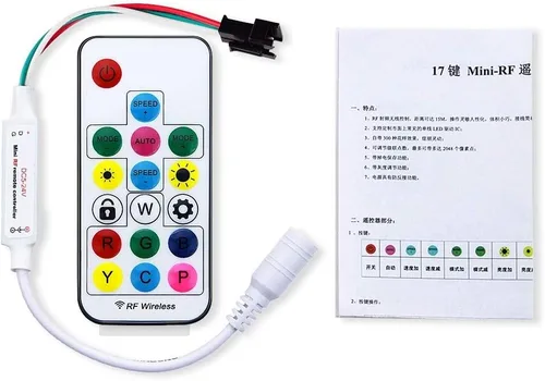 Miniatura 7 de ALITOVE WS2812B WS2811 Controlador LED direccionable RF remoto inalámbrico Mini controlador 5 ~ 24 V CC para WS2812 WS2811 Dream Color Rainbow RGB