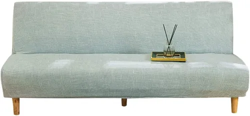 Miniatura 11 de MIFXIN Funda elástica para sofá cama sin brazos, funda de elastano para futón, plegable, sin reposabrazos, protector de muebles para sofá cama