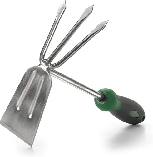 Edward Tools Azada y cultivador de acero inoxidable – Siervo manual para jardinería, deshierbe y labrado de tierra – Tenedor y hoja de acero