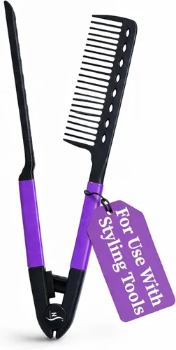 Miniatura 11 de Peine de Alisado de Cabello HerStyler - Peine Alisador para Plancha - Facilita el Estilo - Obtén Cabello Lacio en Minutos (Rosa)