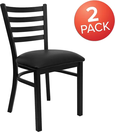 Miniatura 4 de Flash Furniture Hercules Series - Sillas comerciales de restaurante con respaldo de escalera, sillas de comedor modernas y ligeras de metal