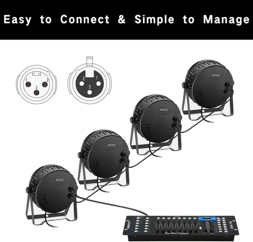 Miniatura 6 de Cable DMX flexible de 10 pies de señal XLR macho a hembra, cable DMX para iluminación de escenario, luces de DJ, cabezal móvil y accesorios LED par