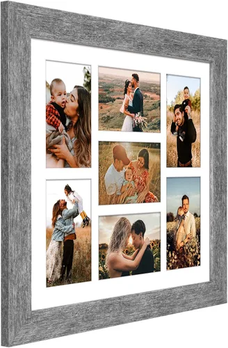 Miniatura 198 de Marcos de Fotos Collage de 13.5X15.5 con 7 Aberturas para Fotos de 4X6, Marco de Fotos Múltiples con Paspartú para Decoración de Pared, Grano