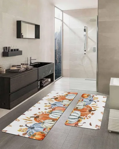 Miniatura 2 de Tapete de baño de otoño para bañera, tapete antideslizante de secado rápido y absorbente, de tierra de diatomeas, tapete de cocina, tapete