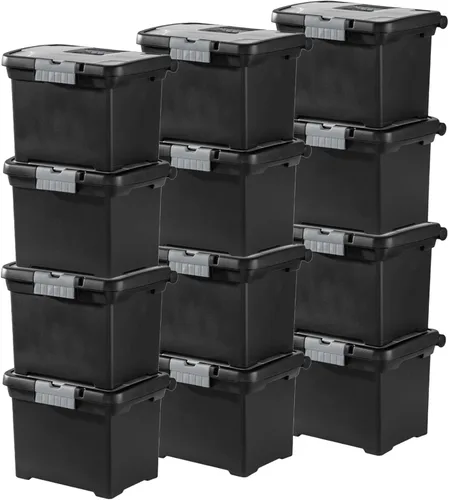 Sterilite Organizador portátil con cerradura y asa y tapa transparente (paquete de 12)