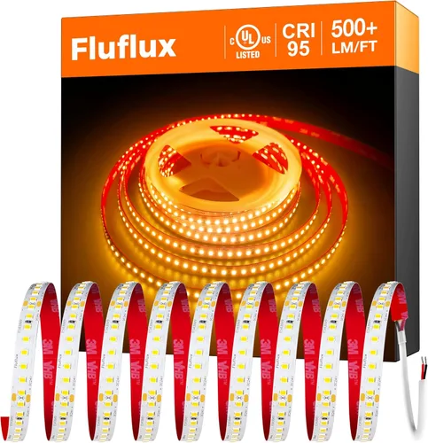 Tira de luces LED de 24 V 2835 2700 K, 500 + LM/FT, 16.4 pies, certificación UL, CRI95, cinta de luz de alta densidad de 160 LEDs/m, cortable,