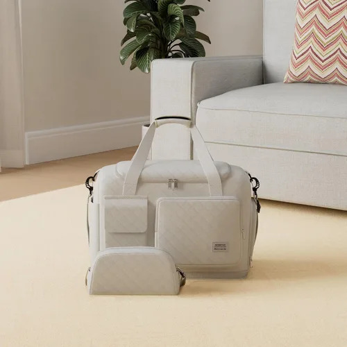 Miniatura 14 de Pequeña bolsa de gimnasio para mujer, bolsa de viaje con compartimento para zapatos