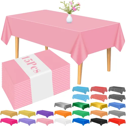 Miniatura 22 de PLULON 6 Pzas Manteles de Colores Arcoíris de Plástico Desechables Cubierta de Mesa para Mesas Rectangulares 54 x 108 Pulgadas Mantel Impermeable