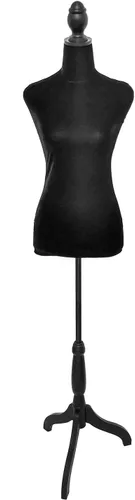 Maniquí femenino Torso Vestido Forma Maniquí Cuerpo Maniquí de costura con trípode de plástico Base Soporte 58"-67" Altura ajustable