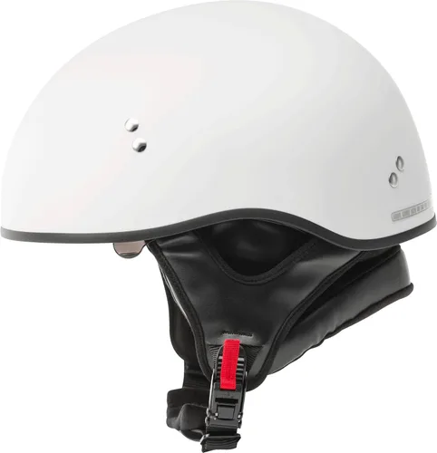 Miniatura 3 de GMAX HH-65 Naked Half Helmet (blanco, mediano) - Aprobado por FMVSS 218
