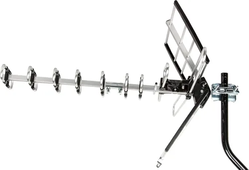 Miniatura 5 de Five Star Antena HDTV versión 2025 mejorada VHF/UHF 4K 200 millas de alcance con divisor de antena, soporte para 4 televisores y cable RG6 de 40