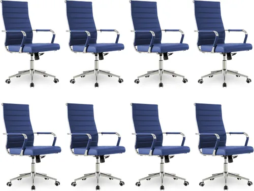 Miniatura 36 de Okeysen Office Desk Chair, Ergonomic Leather Modern Conference Room Chairs, Executive Ribbed Height Adjustable Swivel Rolling Chair for Home Office