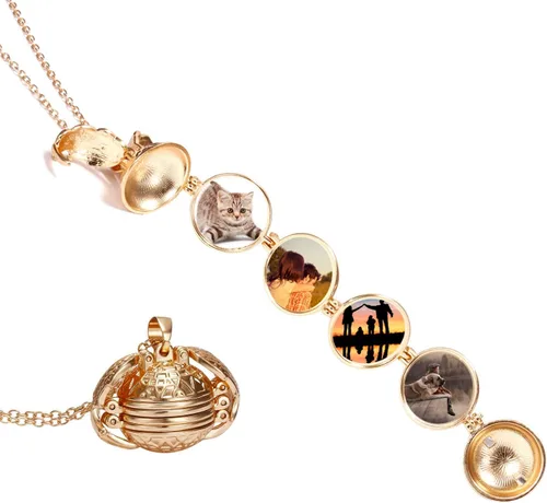 Miniatura 7 de Collar con camafeo que sostiene fotos extendidas, medallón de fotos para niñas, mujeres, para el día de la madre, San Valentín, cumpleaños, Año