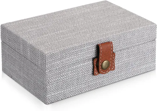 Miniatura 12 de Hipiwe Caja del cofre del tesoro, caja de joyería decorativa de madera con cierre, caja de recuerdos, caja rectangular organizadora de joyas, caja