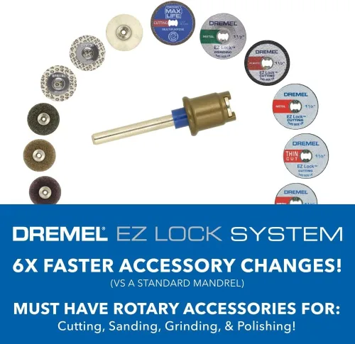 Miniatura 3 de Dremel EZ726-01 EZ Lock Kit de accesorios rotativos de lijado y pulido, juego de 8 piezas