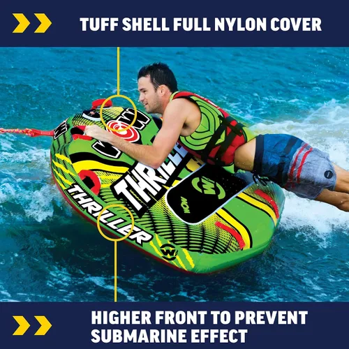 Miniatura 3 de Wow Sports Thriller - Tubo de cubierta remolcable para adultos que navegan en barco, inflable para deportes acuáticos