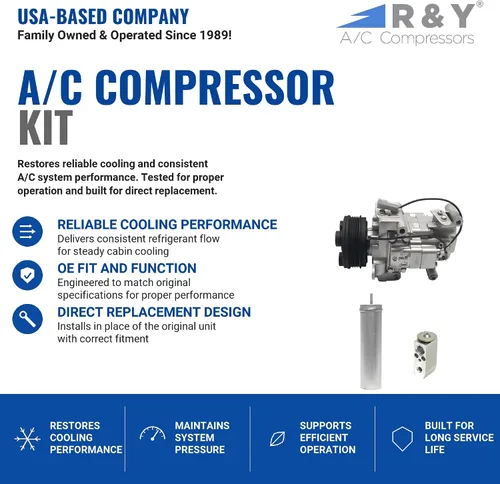 Miniatura 2 de RYC - Kit de compresor y embrague de aire acondicionado automotriz KT AC47-01